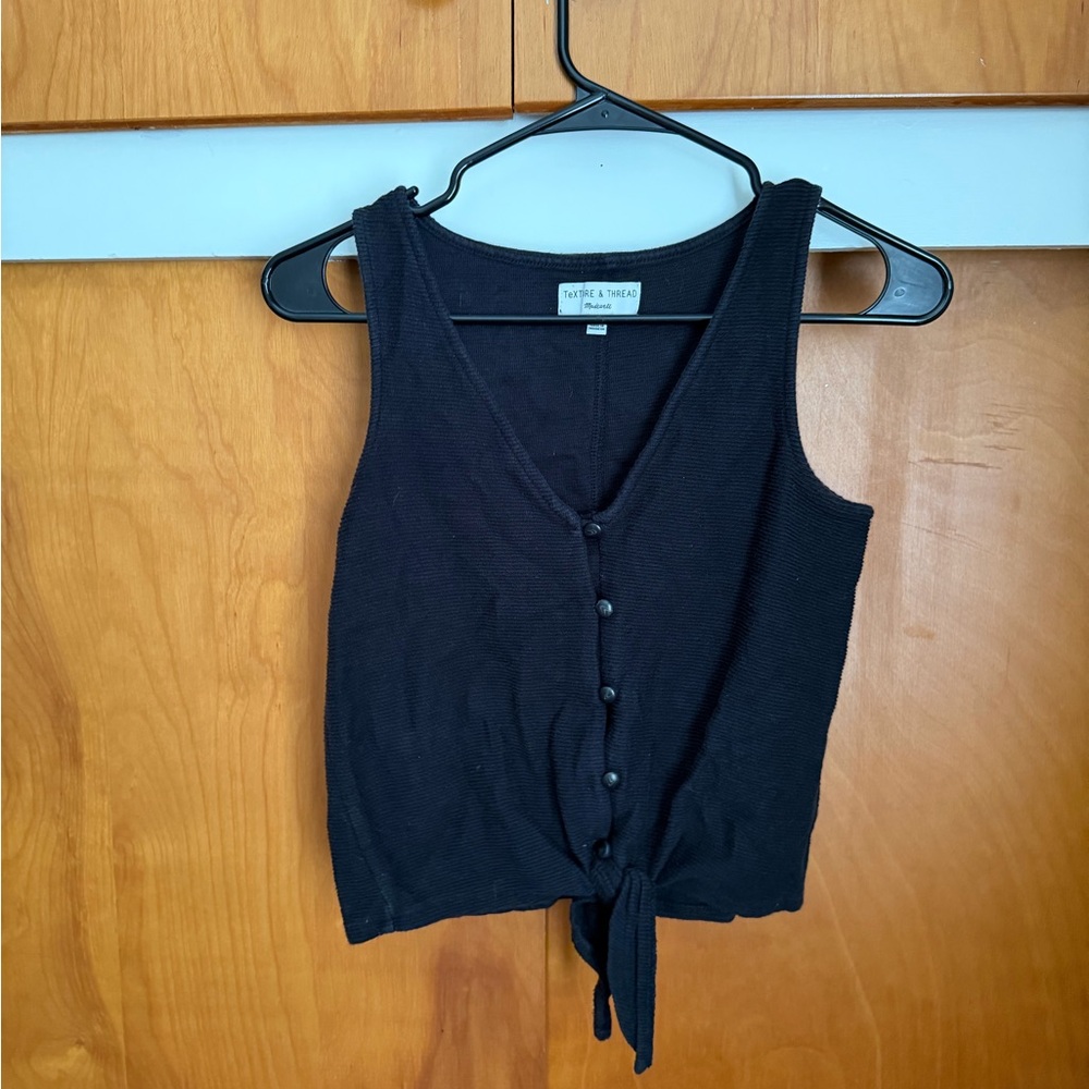 Madewell Black Button-Front Tank Top
